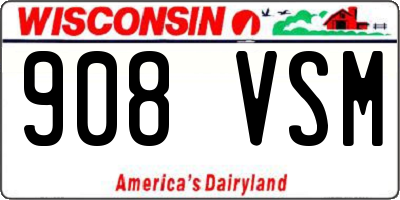 WI license plate 908VSM