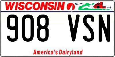 WI license plate 908VSN