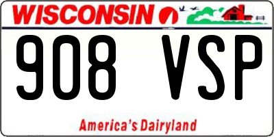WI license plate 908VSP