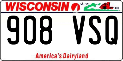 WI license plate 908VSQ