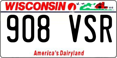 WI license plate 908VSR