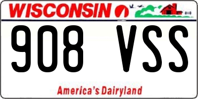 WI license plate 908VSS
