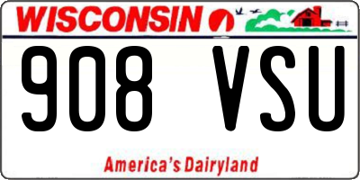 WI license plate 908VSU