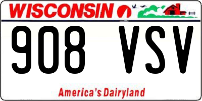 WI license plate 908VSV