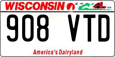 WI license plate 908VTD