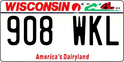 WI license plate 908WKL