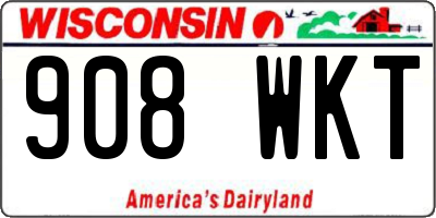 WI license plate 908WKT