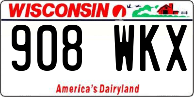 WI license plate 908WKX