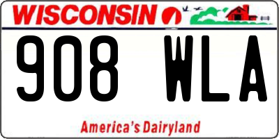 WI license plate 908WLA