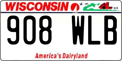 WI license plate 908WLB