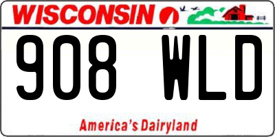 WI license plate 908WLD