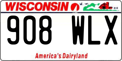 WI license plate 908WLX