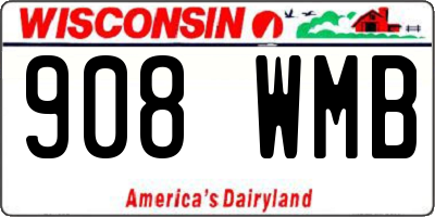 WI license plate 908WMB