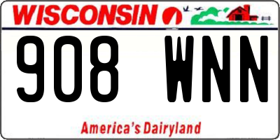 WI license plate 908WNN