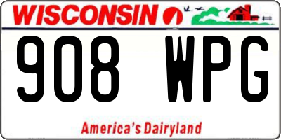 WI license plate 908WPG