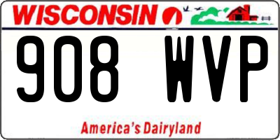 WI license plate 908WVP