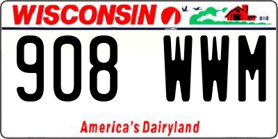 WI license plate 908WWM