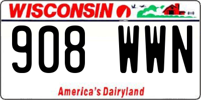 WI license plate 908WWN