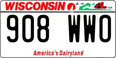 WI license plate 908WWO