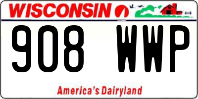 WI license plate 908WWP