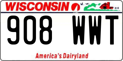 WI license plate 908WWT