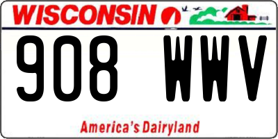WI license plate 908WWV