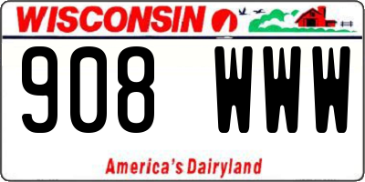 WI license plate 908WWW