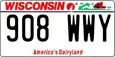 WI license plate 908WWY