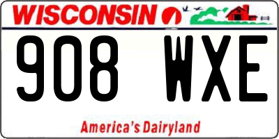 WI license plate 908WXE