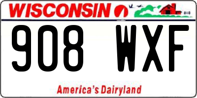 WI license plate 908WXF