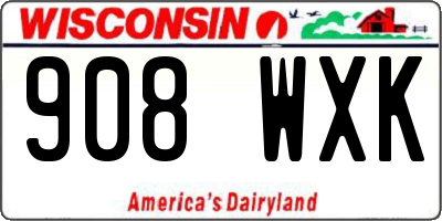 WI license plate 908WXK