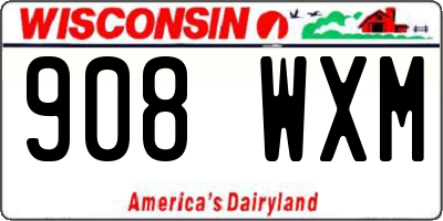 WI license plate 908WXM