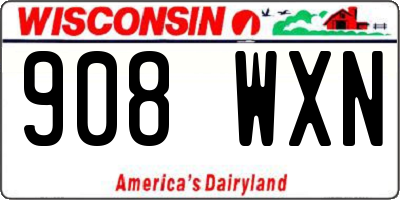 WI license plate 908WXN