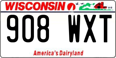 WI license plate 908WXT