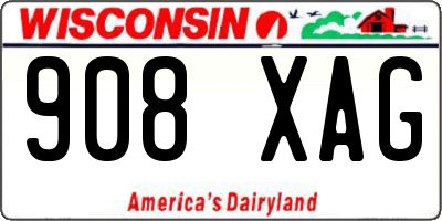 WI license plate 908XAG