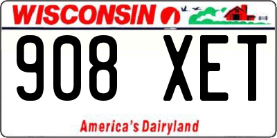 WI license plate 908XET
