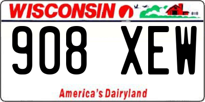 WI license plate 908XEW