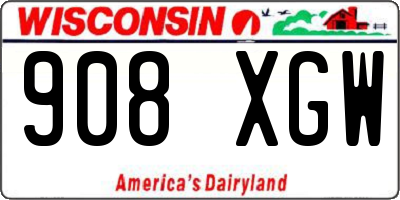 WI license plate 908XGW
