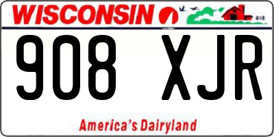 WI license plate 908XJR