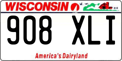 WI license plate 908XLI