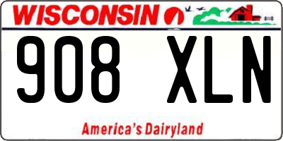WI license plate 908XLN