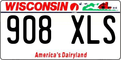 WI license plate 908XLS