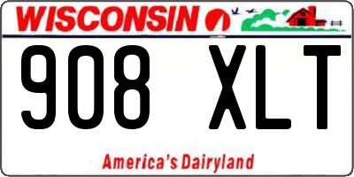 WI license plate 908XLT