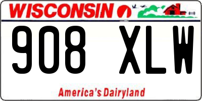 WI license plate 908XLW