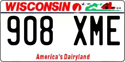 WI license plate 908XME