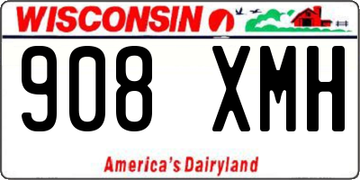 WI license plate 908XMH