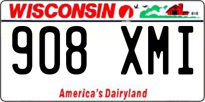 WI license plate 908XMI