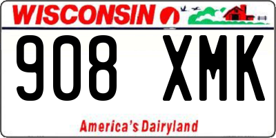 WI license plate 908XMK
