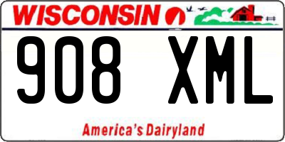 WI license plate 908XML