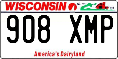 WI license plate 908XMP